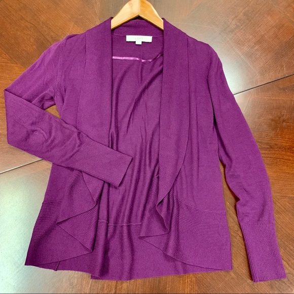 Ann Taylor LOFT plum purple cardigan sweater XS - Picture 4 of 5